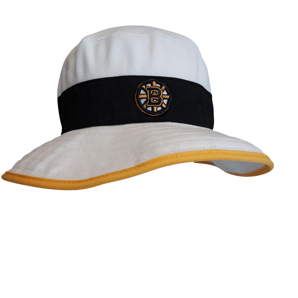 Zephyr Boston Bruins NHL Bucket Hat White Black Yellow Mesh S/M Adjustable - Picture 1 of 7